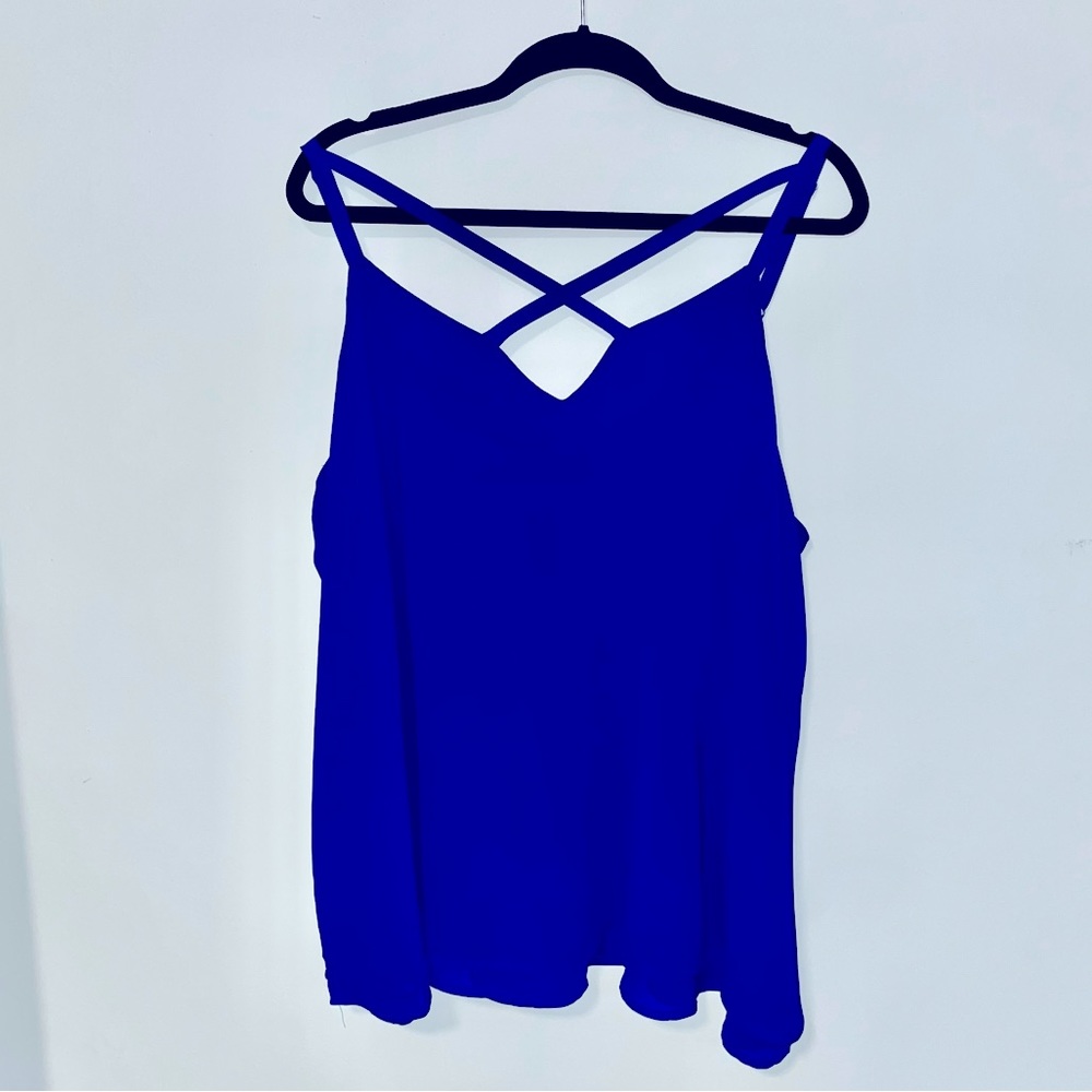 Torrid Blue Strappy Chiffon Swing Cami Size 3